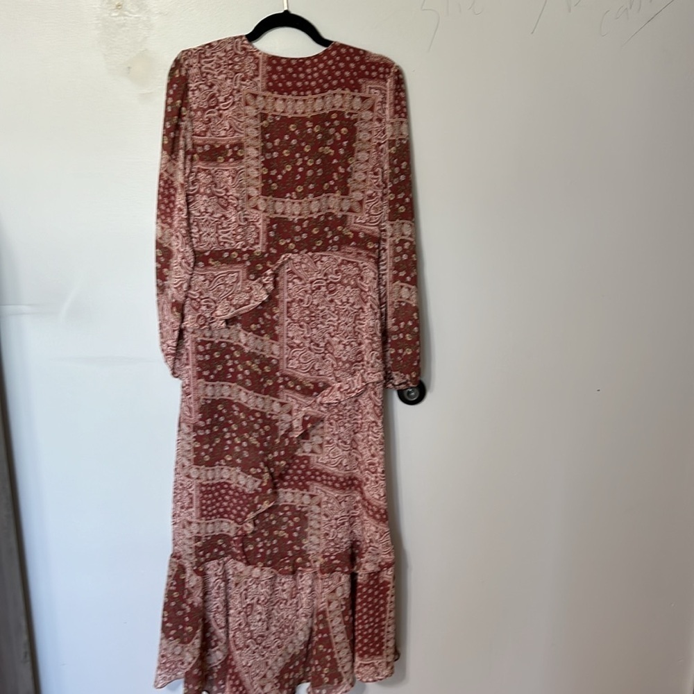 Lulus Field Of Flowers Rust Red Multi Print Long … - image 6